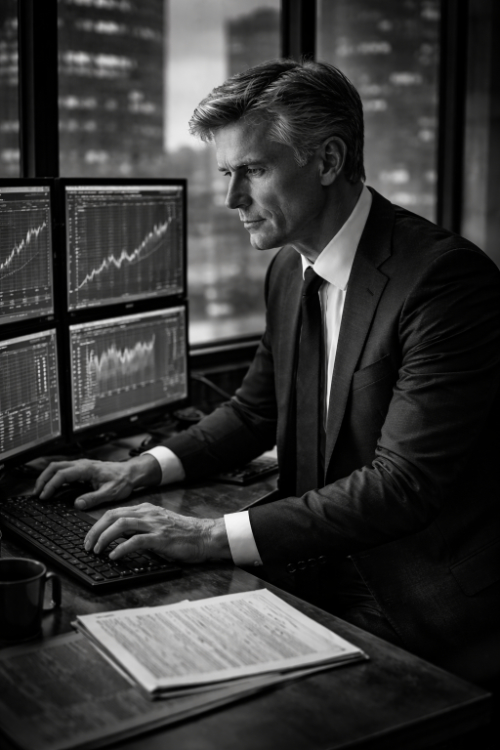 Willem-Jan working steadily while the market moves